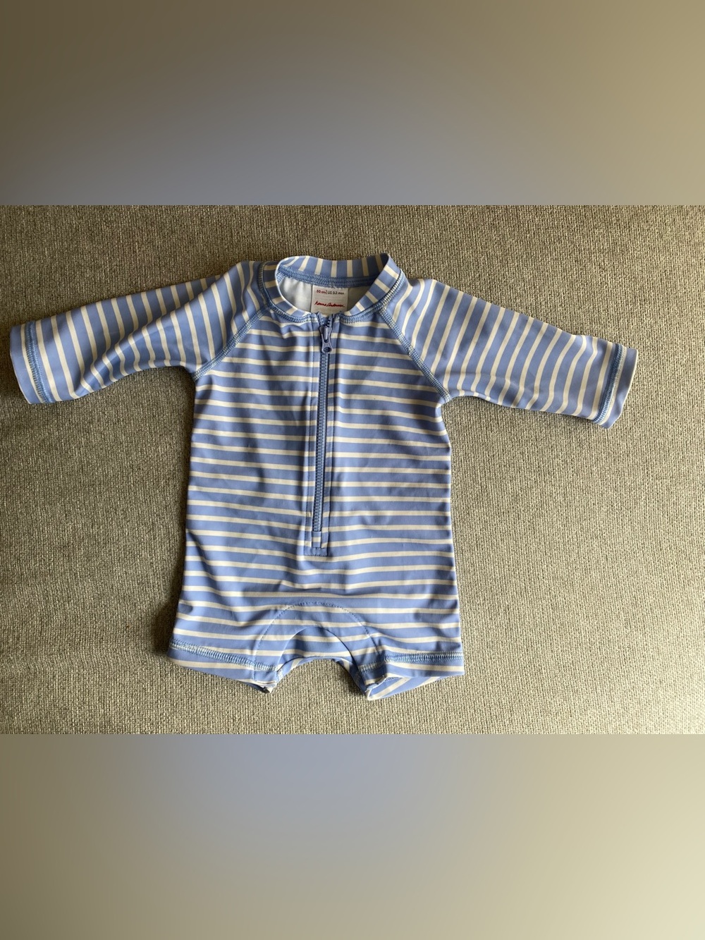 Hanna Andersson Blue and White Striped Kids One-Piece Swim